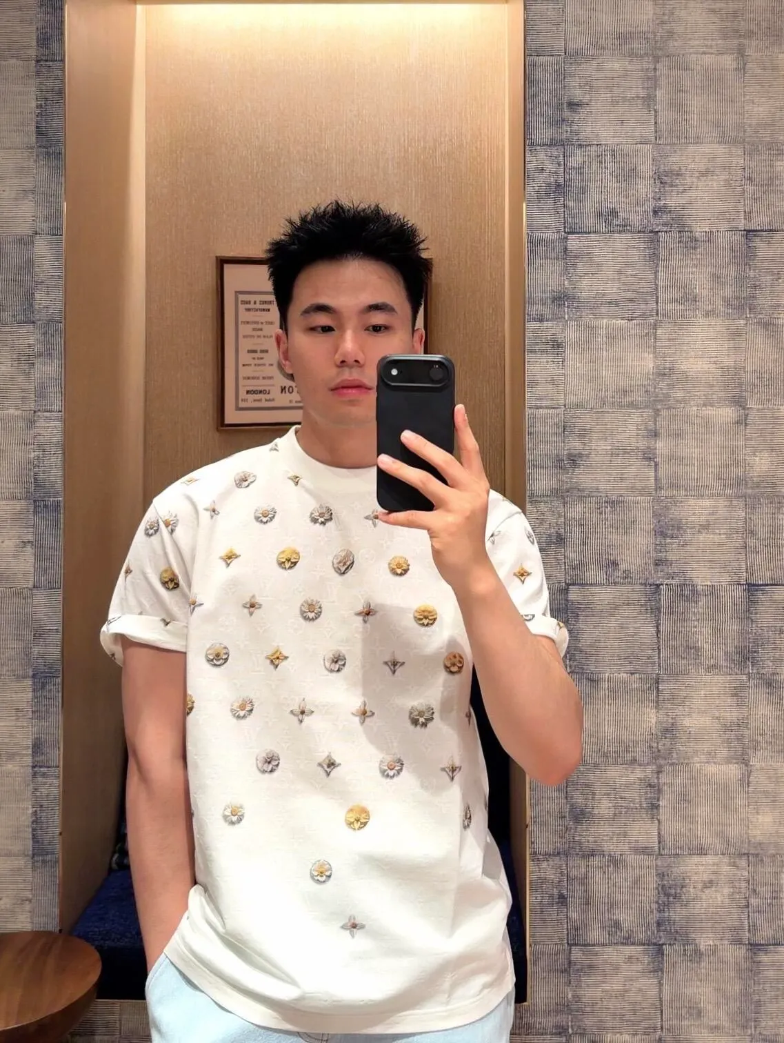 Louis Vuitton/Louis Vuitton 26ss daisy print short sleeves
